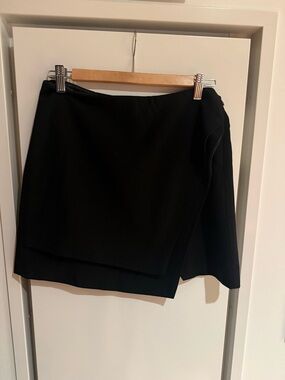 Nasty Gal Black Asymmetrical Wrap Mini Skirt